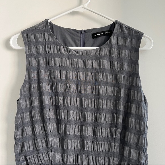 Sdeer Striped Texture Dress Sweater Cardigan Set - Picture 8 of 8